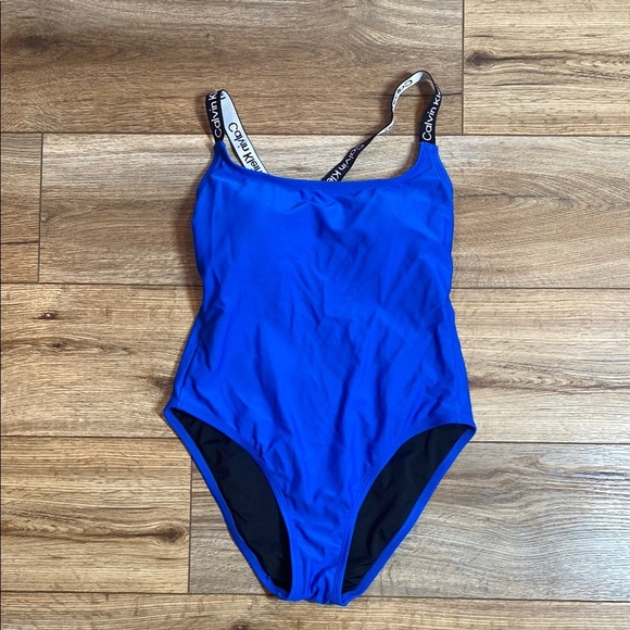 bright blue Calvin Klein one-piece swimsuit - Picture 1 of 7